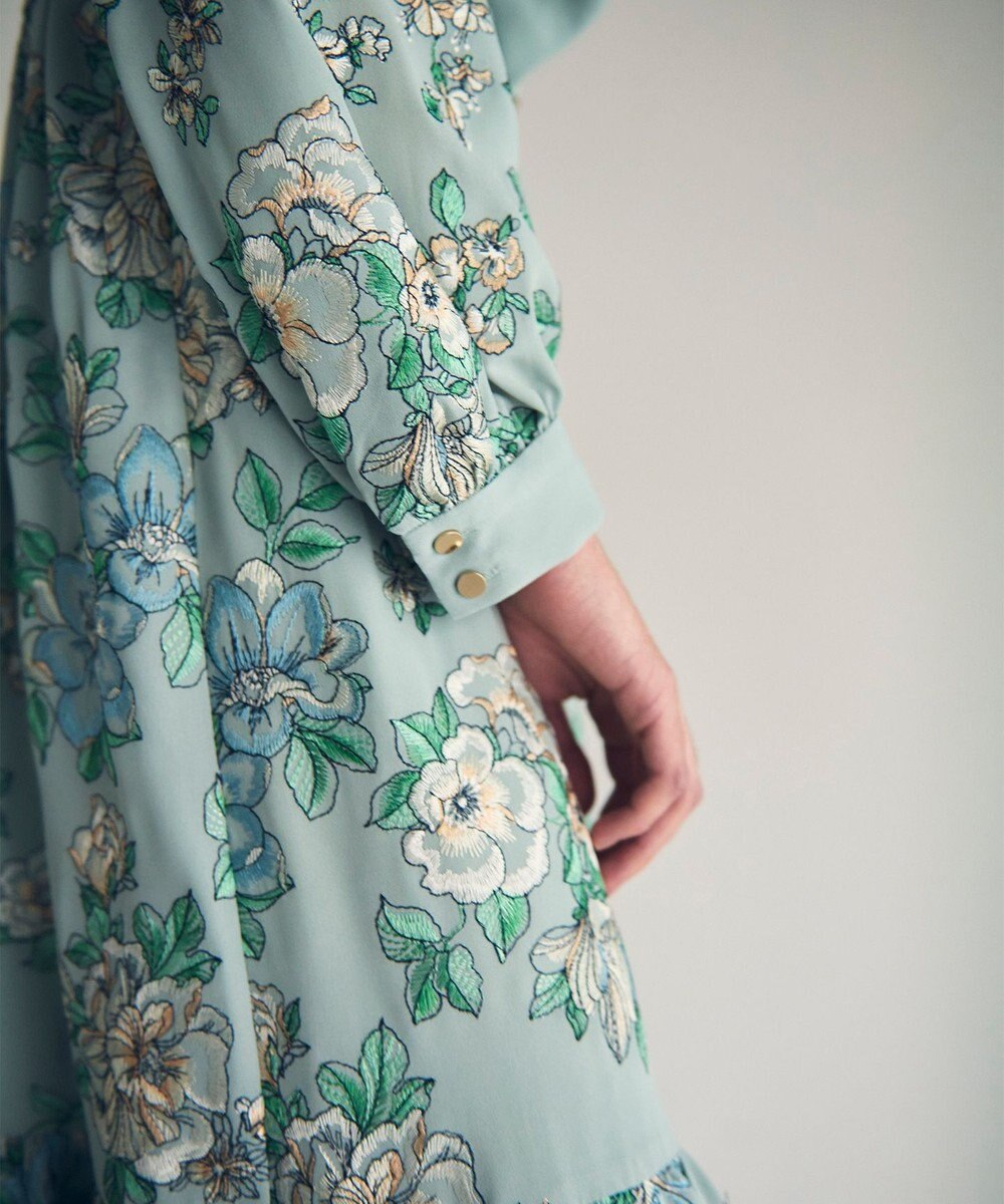 GRACE CONTINENTAL フラワー刺繍ボウタイワンピース