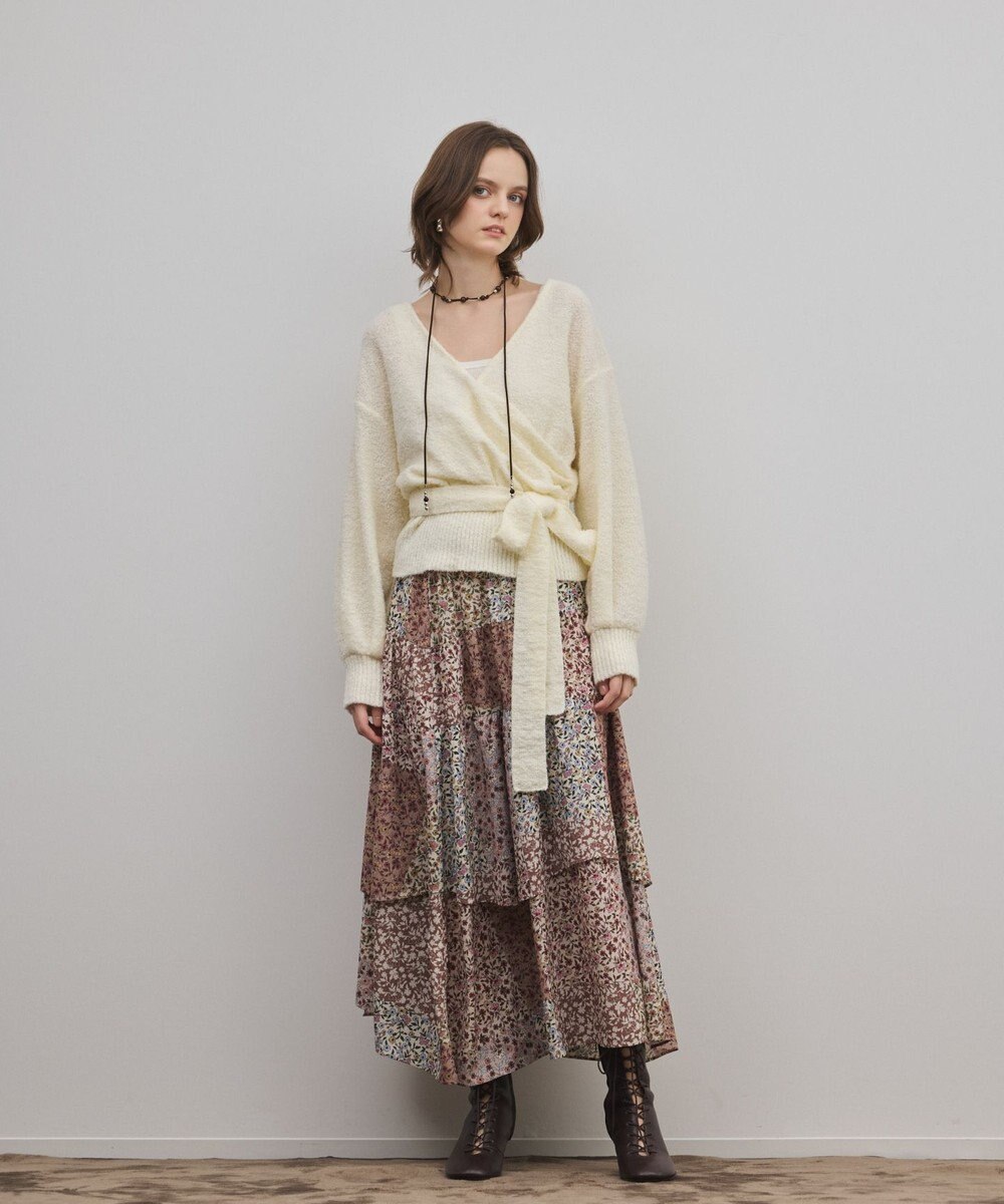 GRACE CONTINENTAL パッチワークプリントスカート 