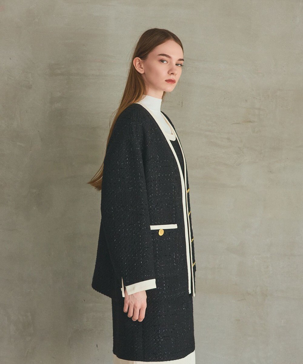 GRACE CONTINENTAL ツイードトリミングジャケット 