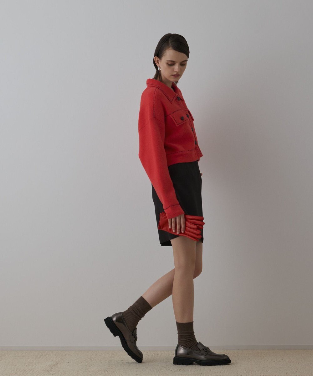 GRACE CONTINENTAL ステッチニットジャケット 