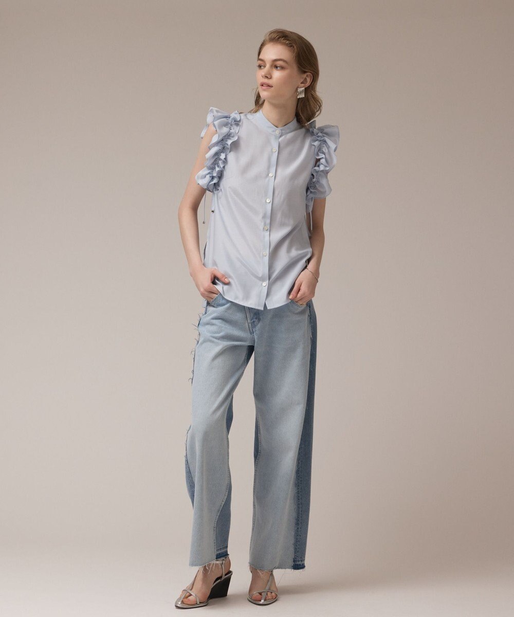 GRACE CONTINENTAL マルチフリルノースリーブブラウス 