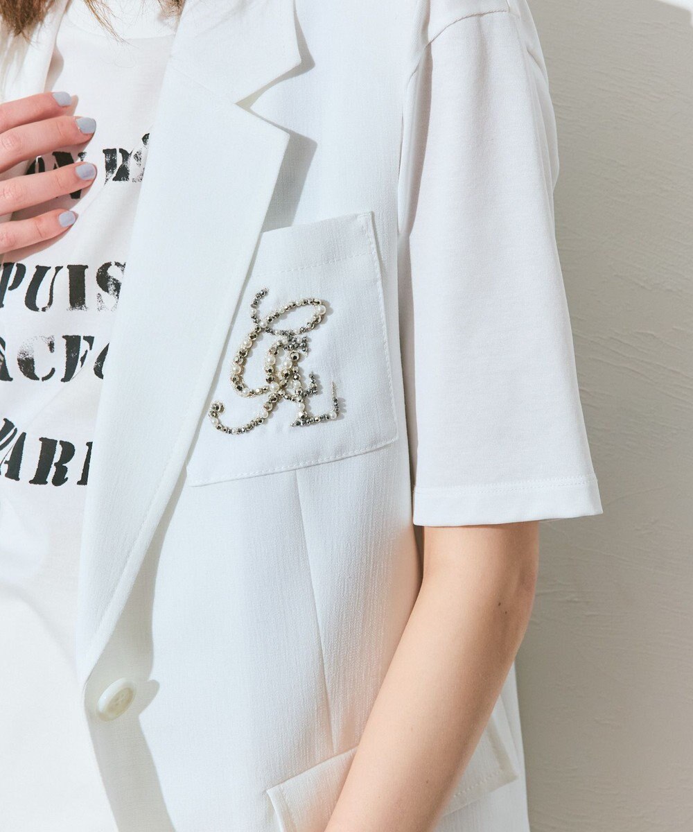 GRACE CONTINENTAL リネンタッチジレジャケット 