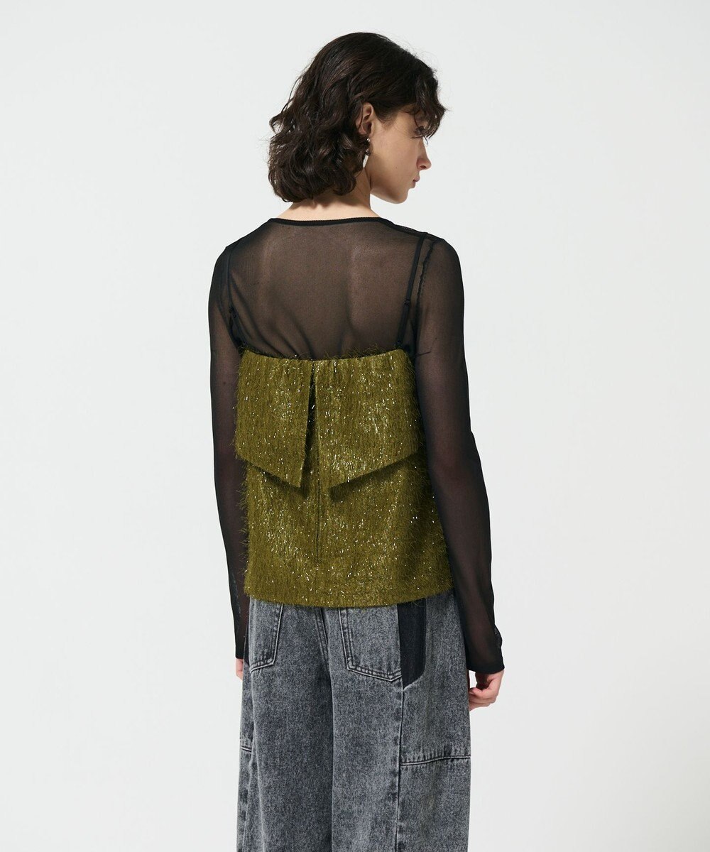 GRACE CONTINENTAL フリンジジャガードノースリーブ トップ 