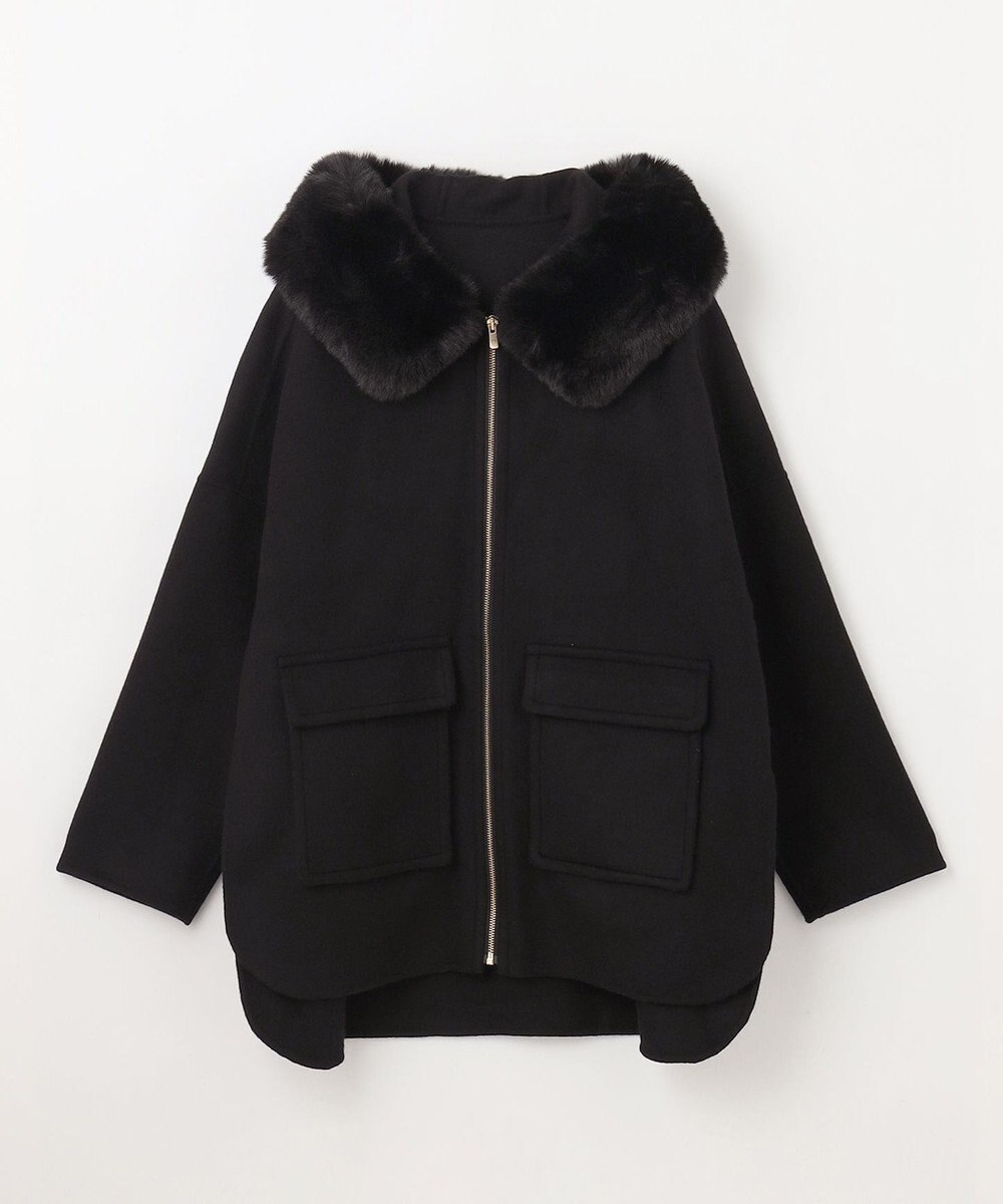 GRACE CONTINENTAL フードファーリバーポンチョ