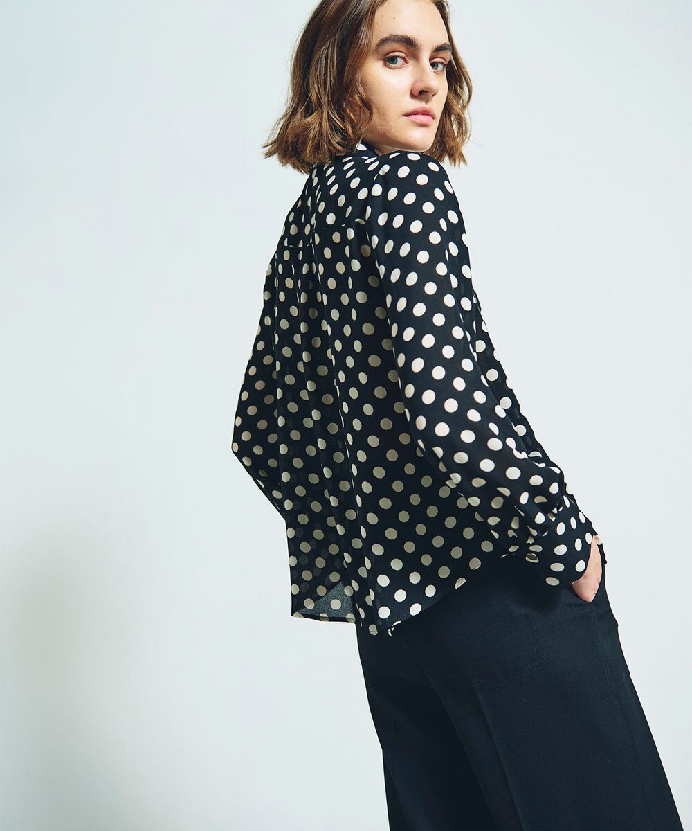 GRACE CONTINENTAL ドットプリントボウタイブラウス 