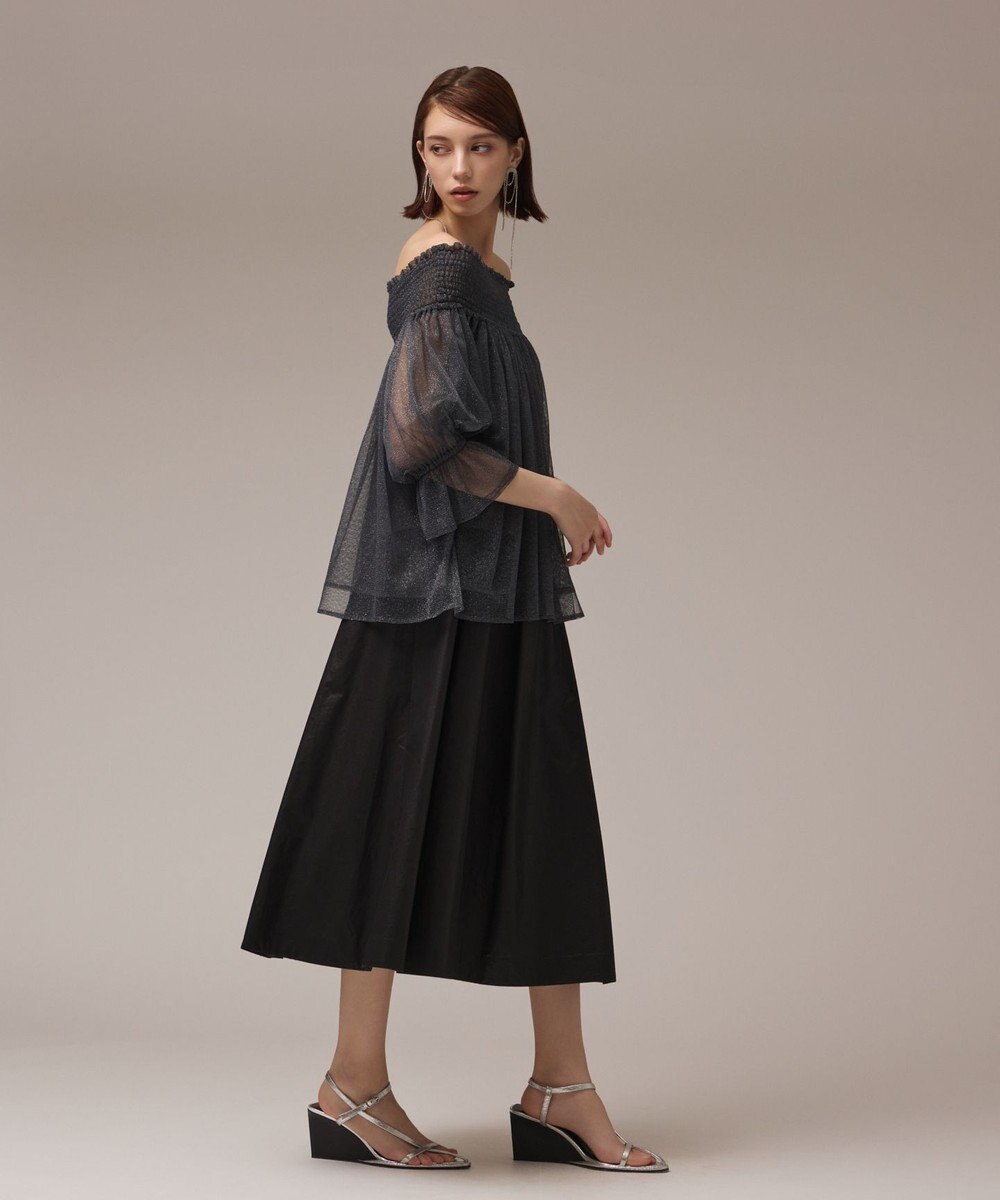 GRACE CONTINENTAL チュールシャーリングトップ 