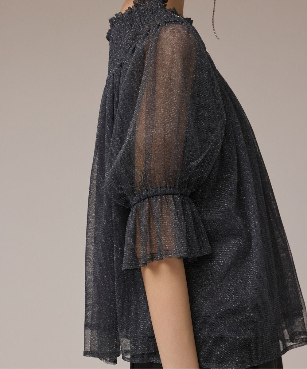 GRACE CONTINENTAL チュールシャーリングトップ 