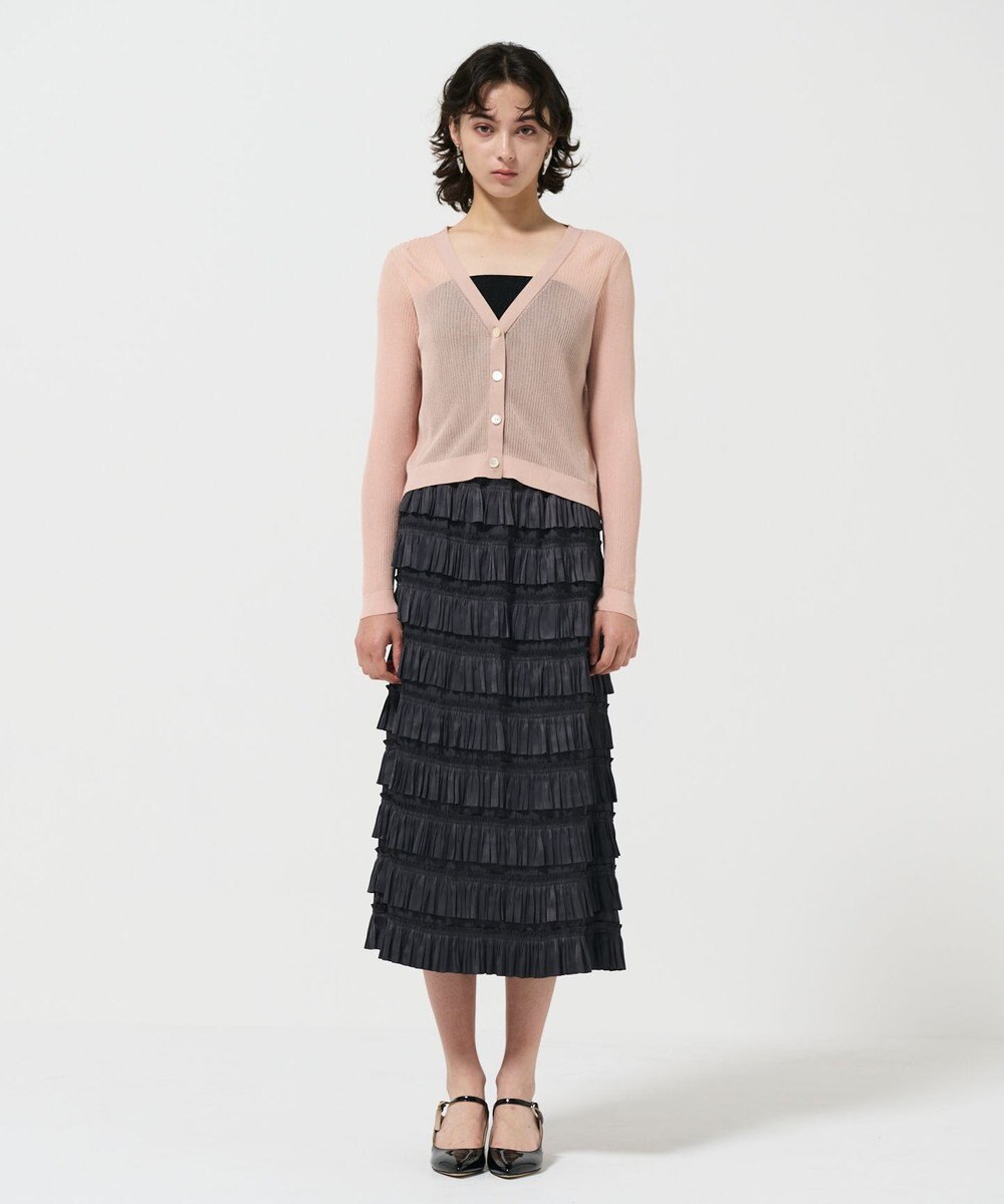 GRACE CONTINENTAL リブシアーニットカーディガン