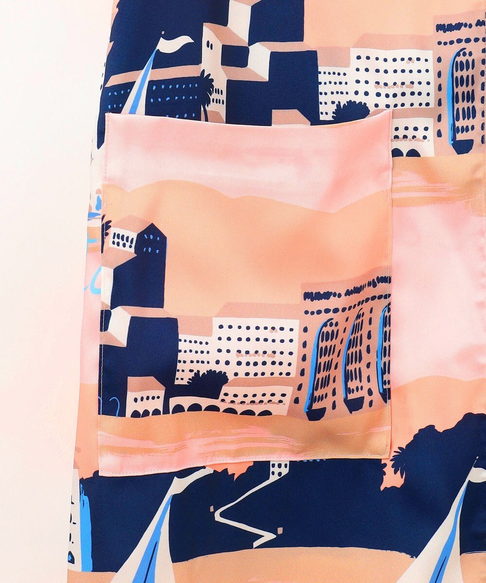 GRACE CONTINENTAL マリンプリントシャツドレス 