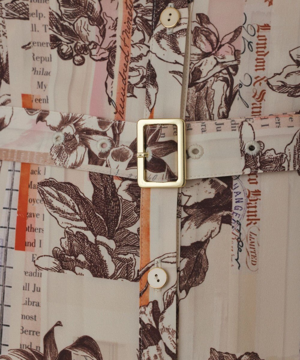 GRACE CONTINENTAL ロゴフラワ－プリントボウタイワンピース 