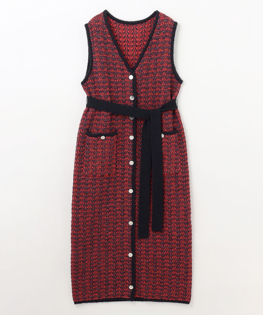 GRACE CONTINENTAL バイカラージャガードニットワンピース 