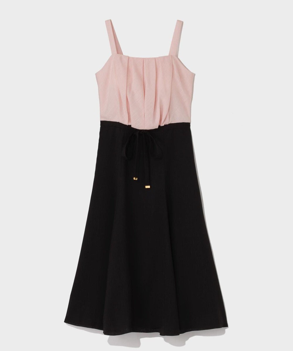 GRACE CONTINENTAL リネンライクバイカラーワンピース