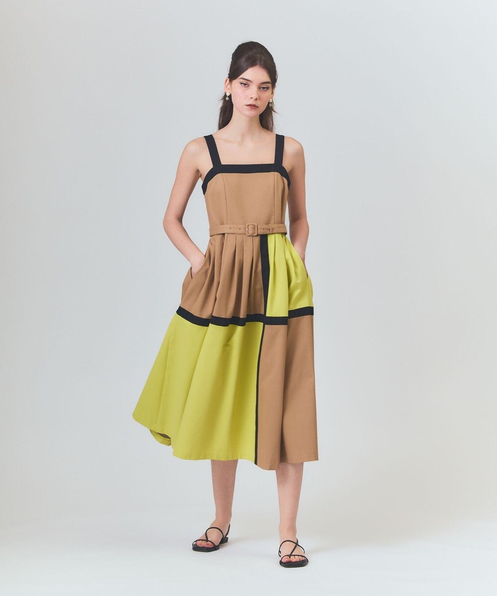 GRACE CONTINENTAL ライン配色キャミドレス 