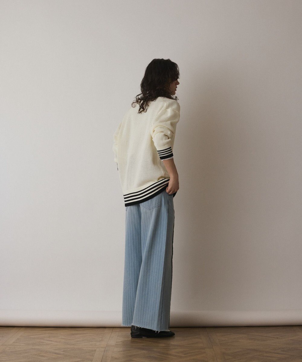 GRACE CONTINENTAL メッシュラインニットカーディガン