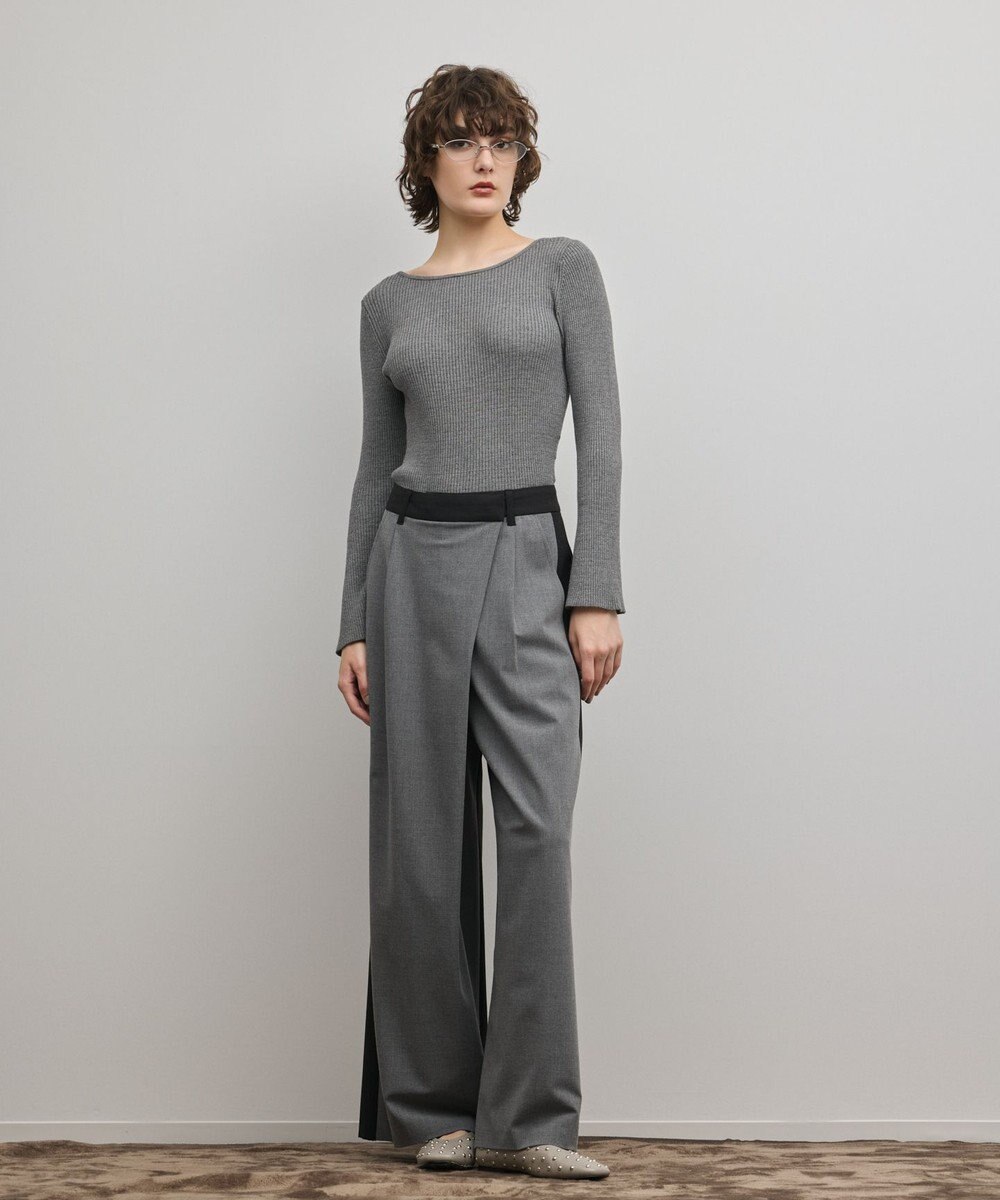 GRACE CONTINENTAL アイレットリブニットトップ 