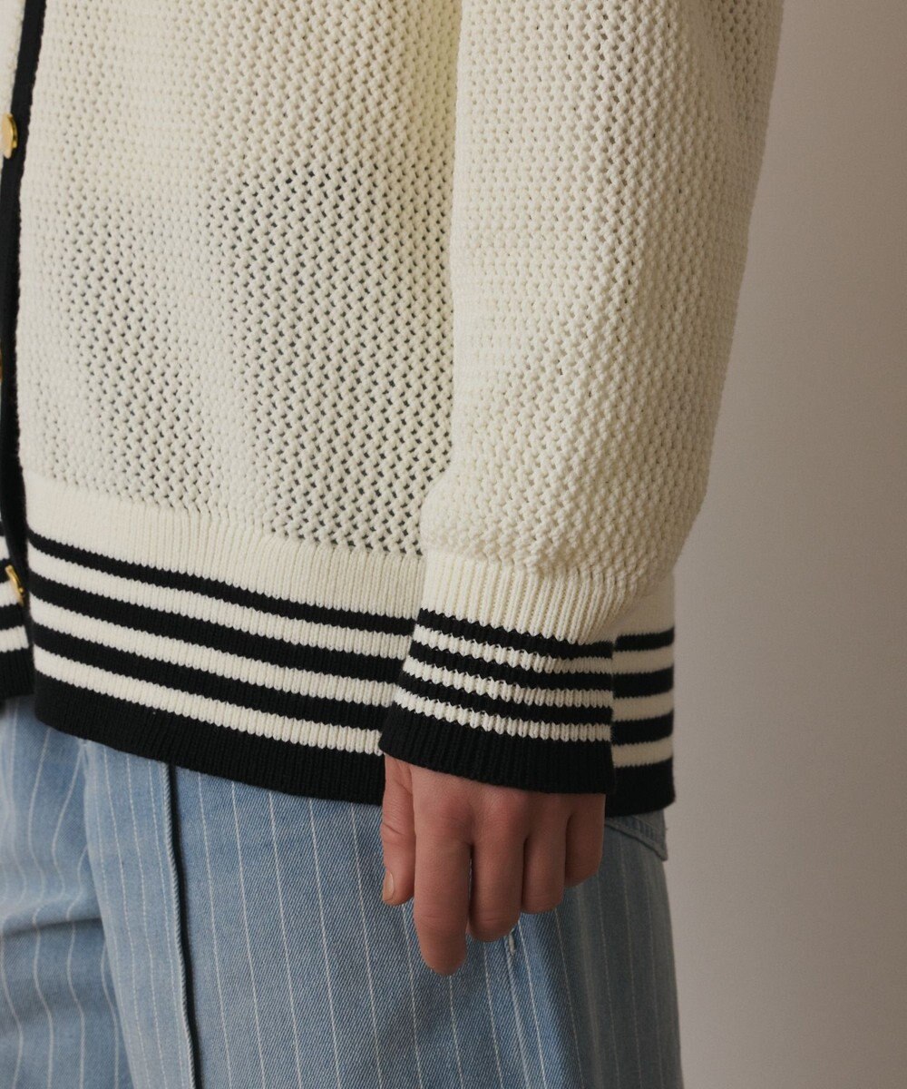 GRACE CONTINENTAL メッシュラインニットカーディガン