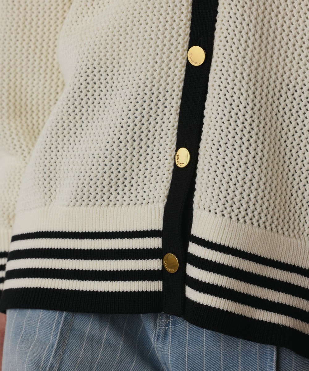 GRACE CONTINENTAL メッシュラインニットカーディガン