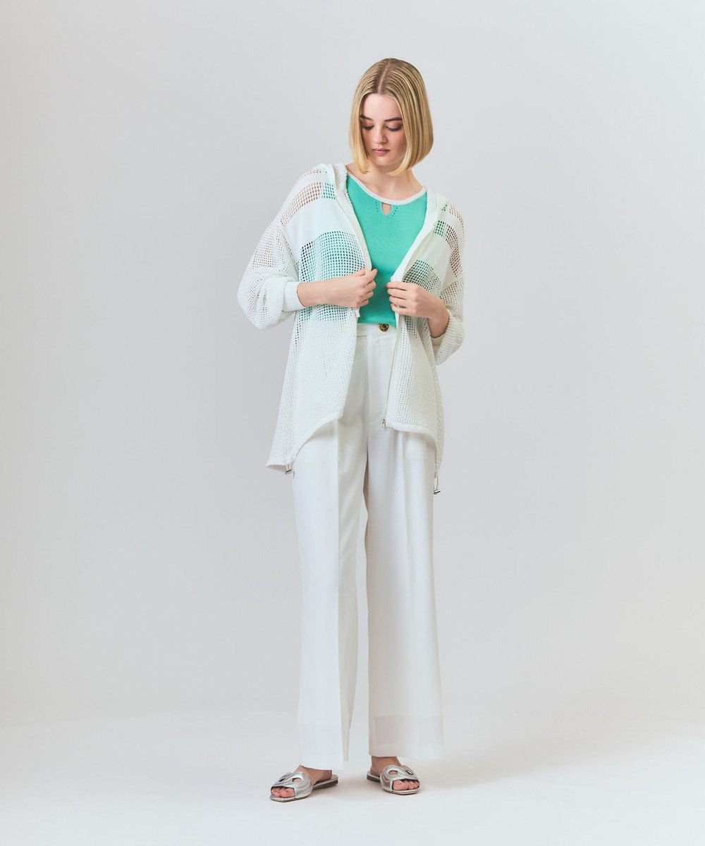 GRACE CONTINENTAL ボーダーメッシュフーディ