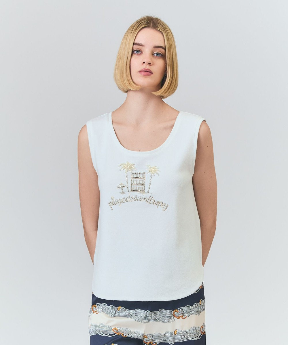 GRACE CONTINENTAL ビジューモチーフノースリーブ