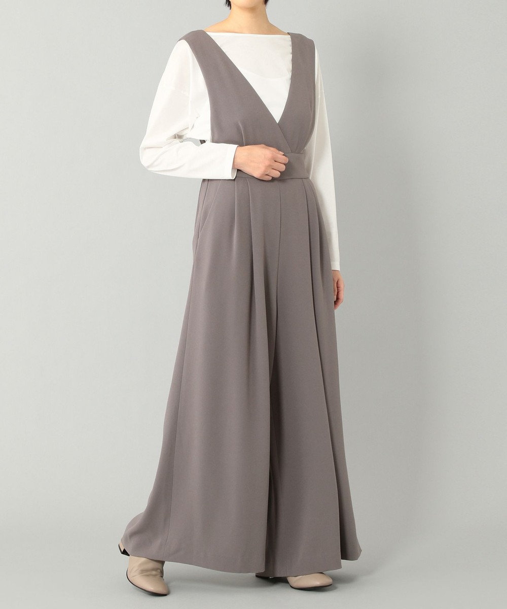 GRACE CONTINENTAL バックリボンサロペット グレー