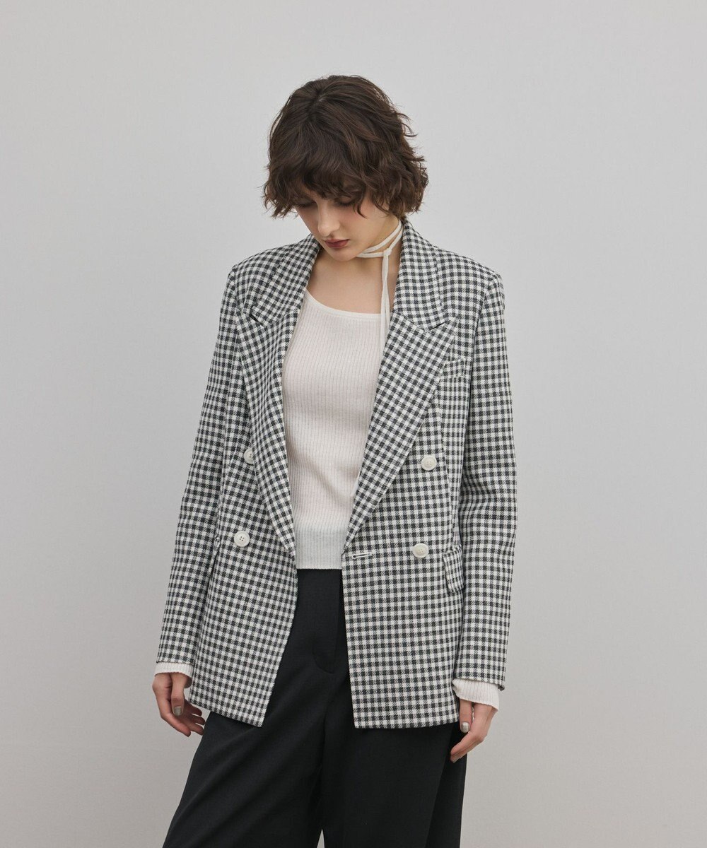 GRACE CONTINENTAL ギンガムダブルジャケット 