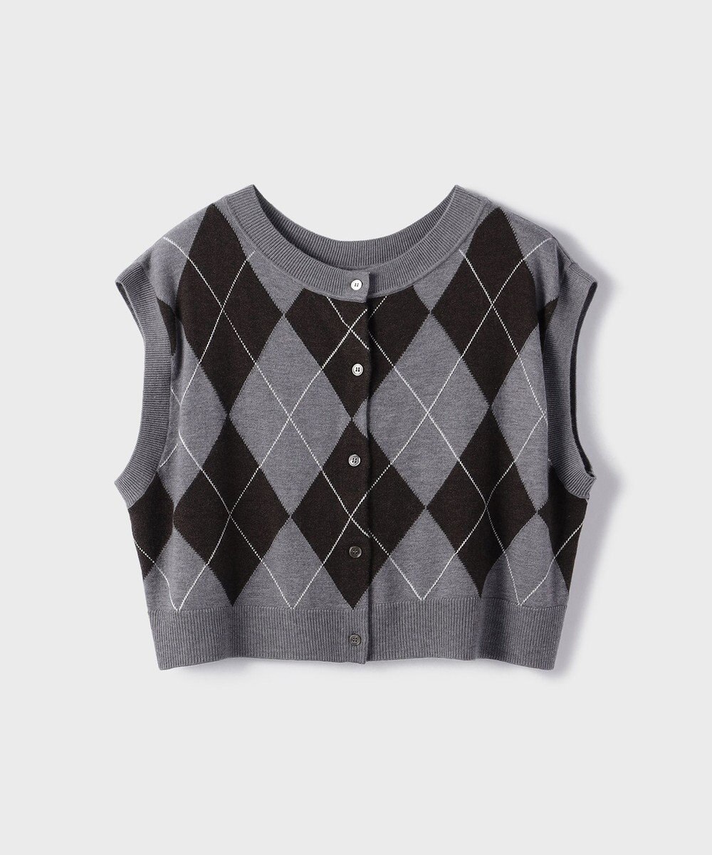 GRACE CONTINENTAL アーガイルニットベスト 