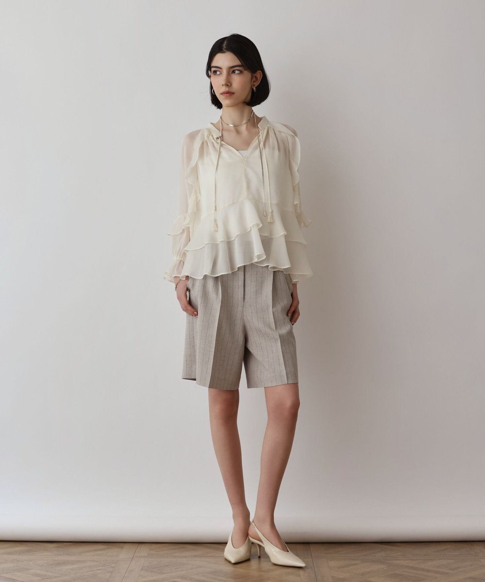 GRACE CONTINENTAL ストライプショートパンツ