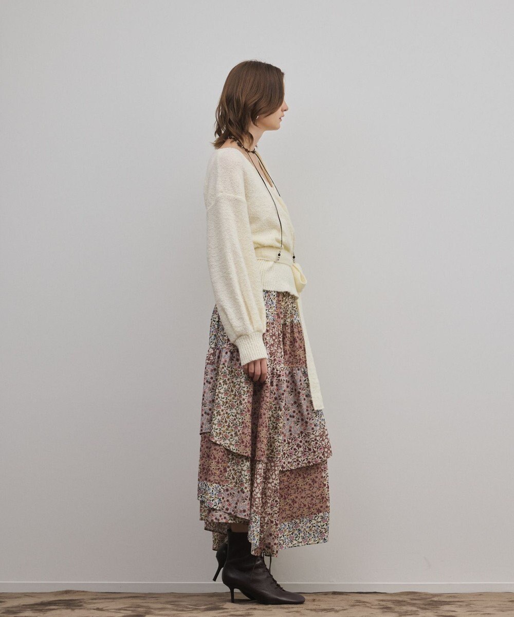 GRACE CONTINENTAL パッチワークプリントスカート 