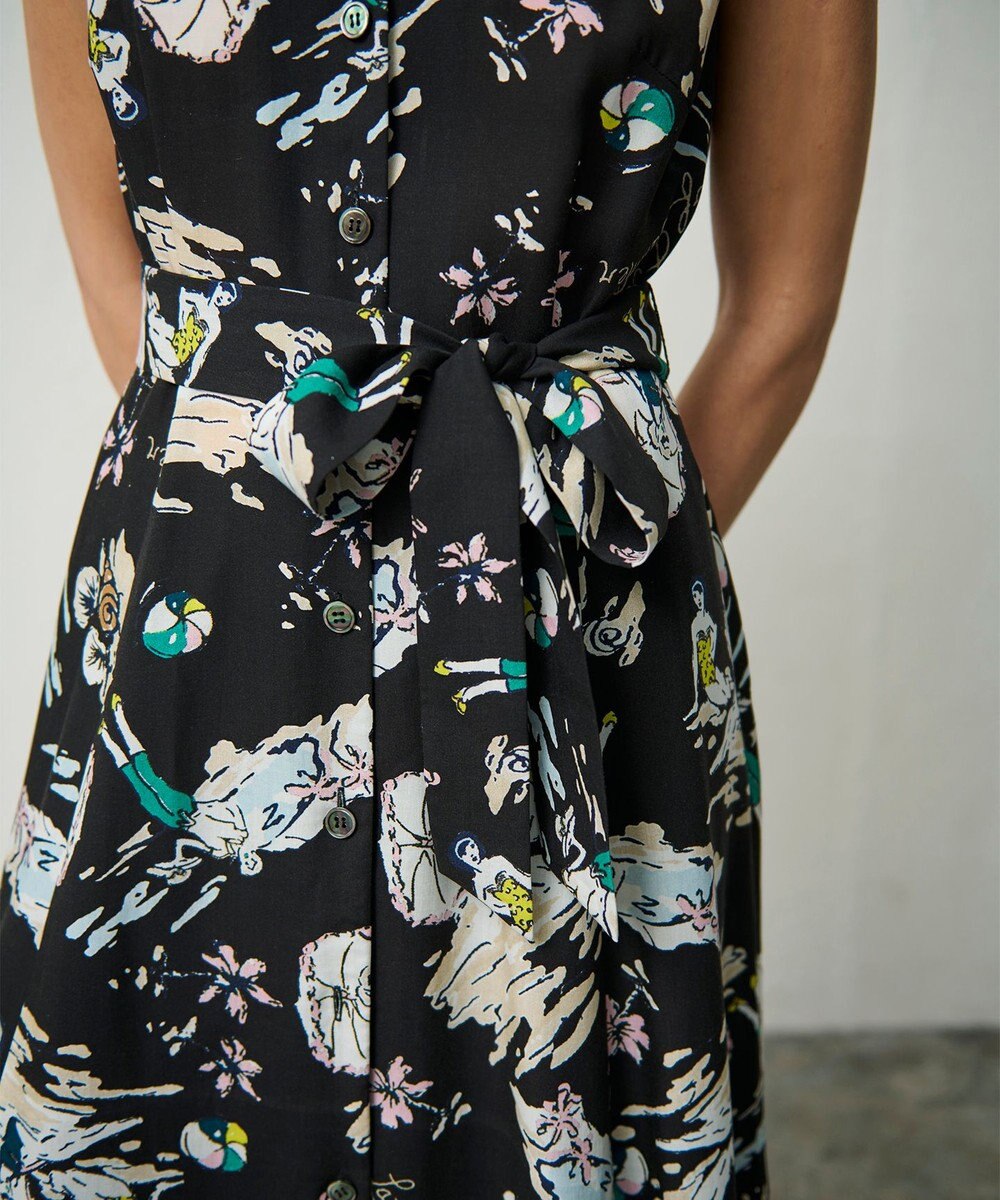 GRACE CONTINENTAL バックコンシャスプリントワンピース