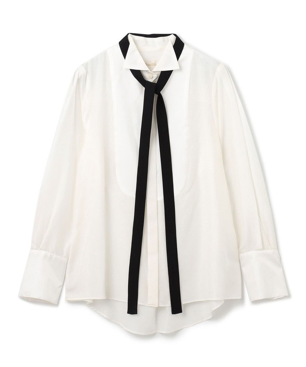 GRACE CONTINENTAL シルクコンビドレスシャツ 