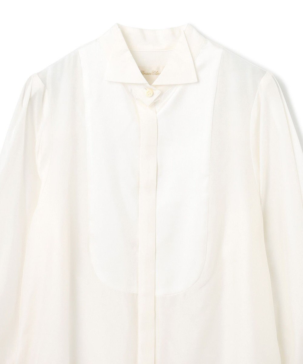 GRACE CONTINENTAL シルクコンビドレスシャツ 