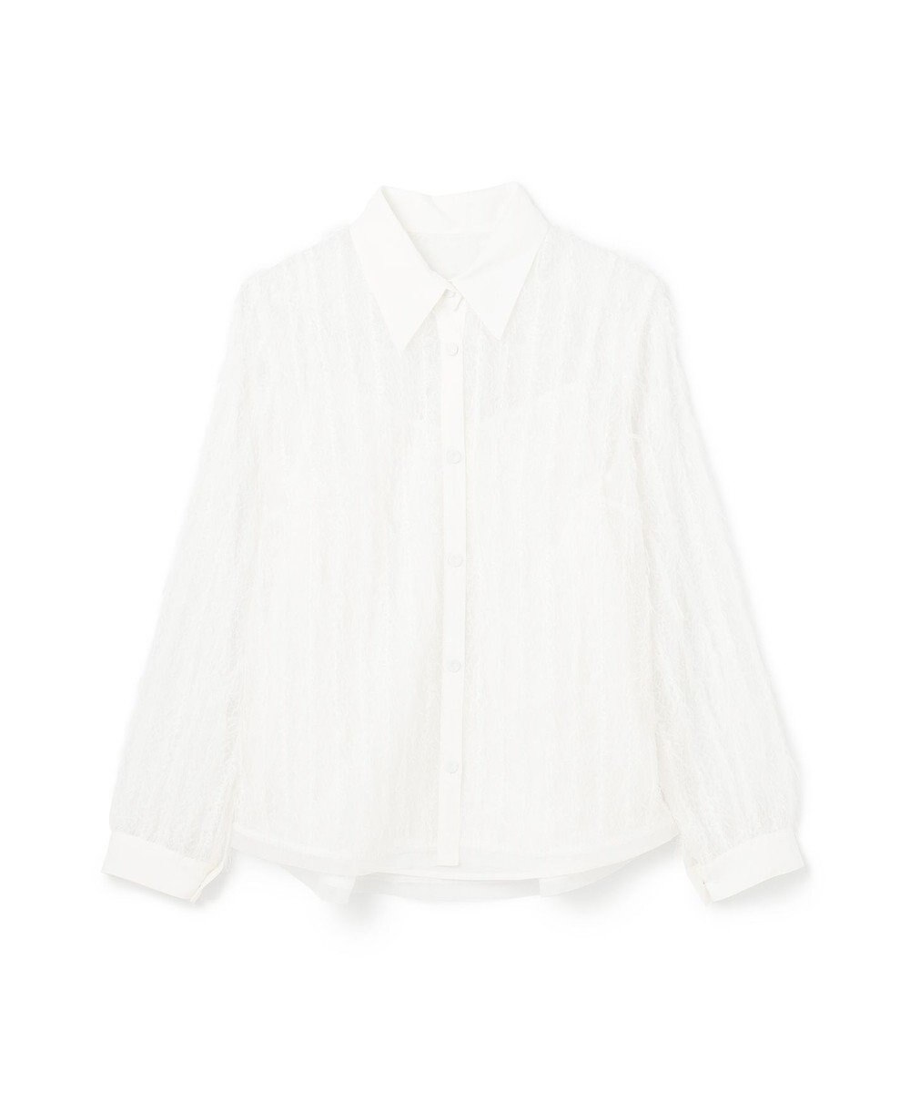 GRACE CONTINENTAL フリンジレースタイ付ブラウス 