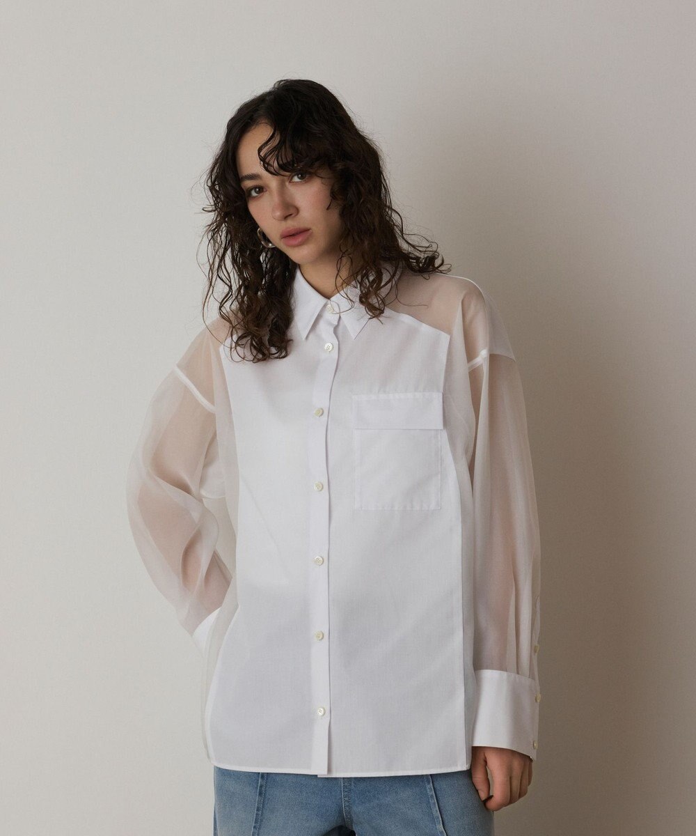 GRACE CONTINENTAL シアーコンビオーバーシャツ 