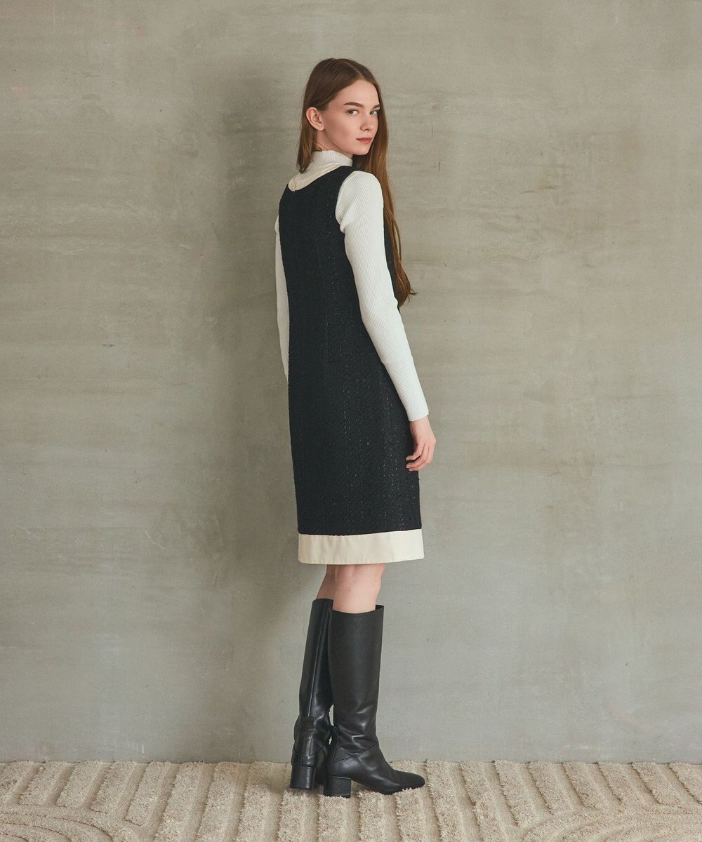 GRACE CONTINENTAL ツイードトリミングワンピース 