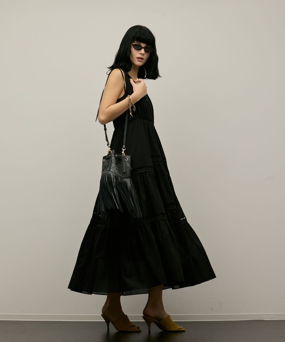 GRACE CONTINENTAL コットンシルクティアードワンピース 
