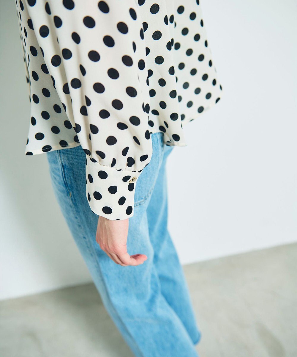 GRACE CONTINENTAL ドットプリントボウタイブラウス 