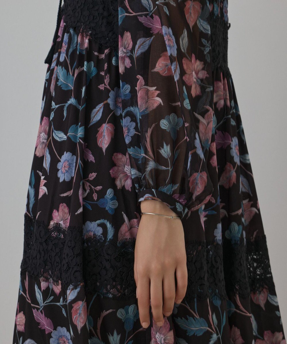 GRACE CONTINENTAL サラサプリントティアードワンピース 