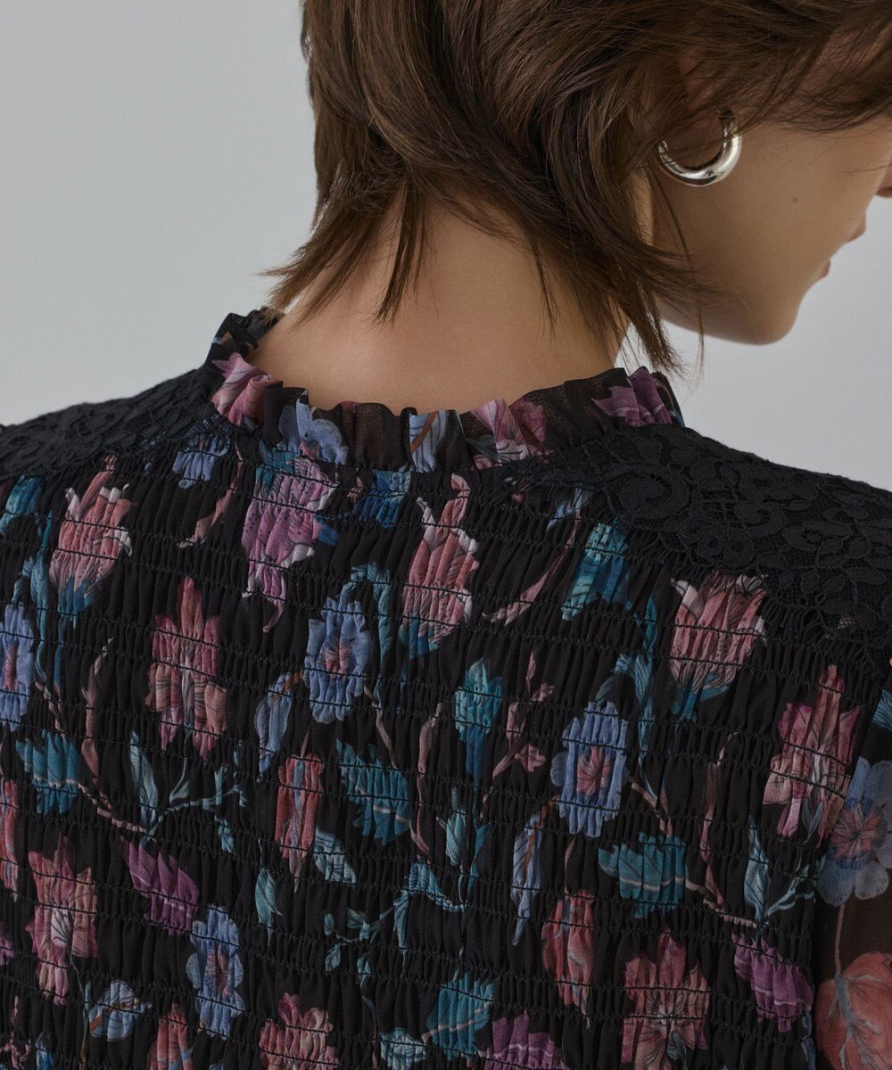 GRACE CONTINENTAL サラサプリントティアードワンピース 