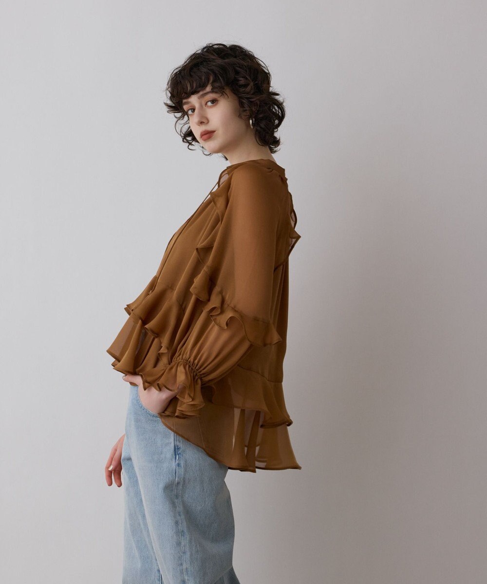 GRACE CONTINENTAL シフォンフレアブラウス 
