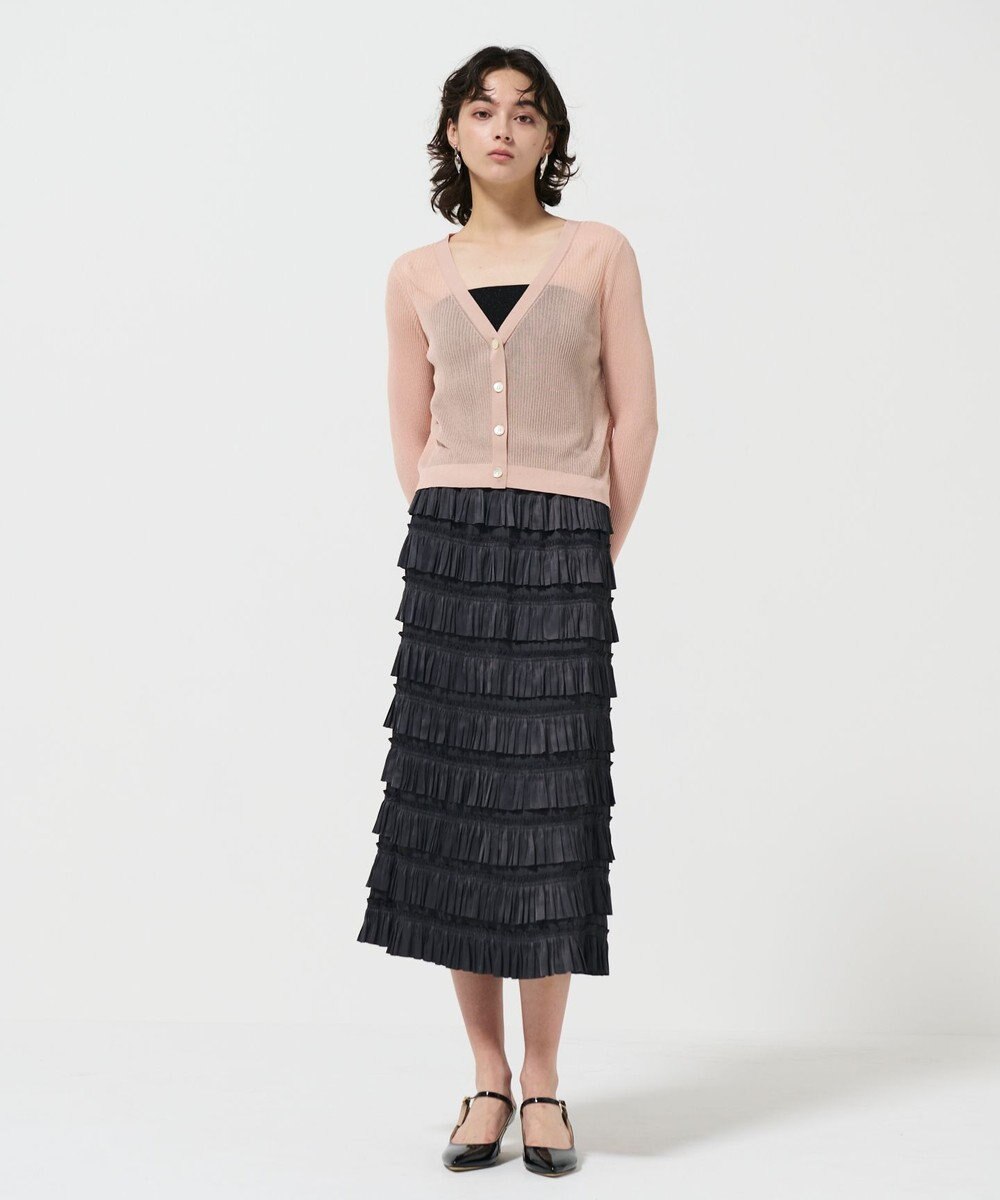 GRACE CONTINENTAL リブシアーニットカーディガン 