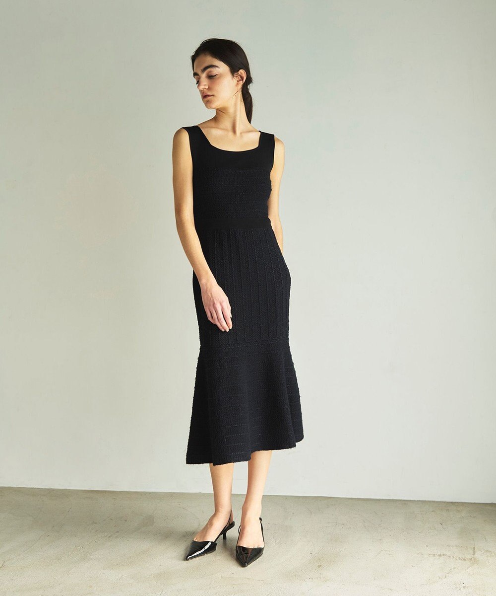 GRACE CONTINENTAL ツイードマーメイドニットワンピース 