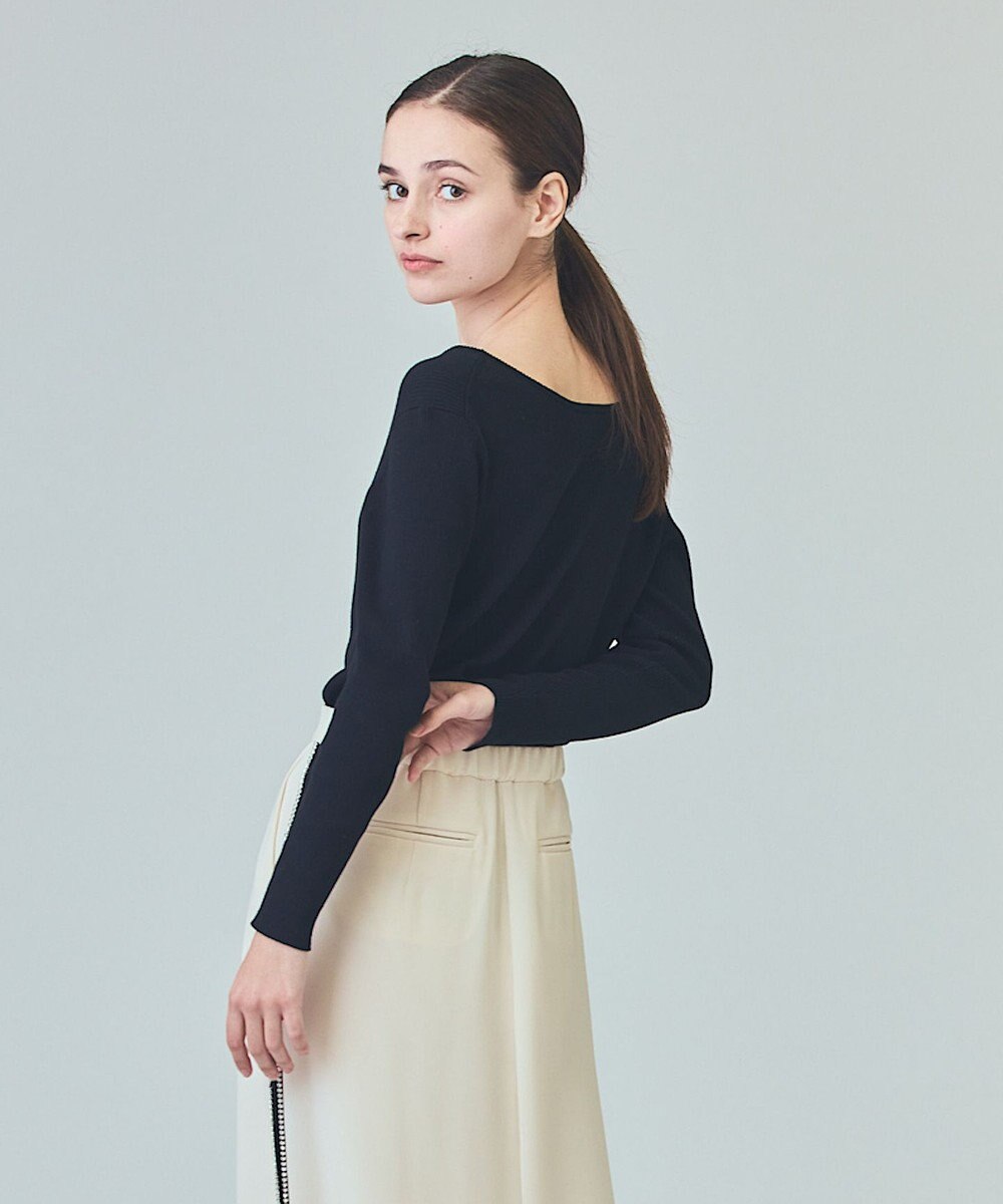 GRACE CONTINENTAL ロゴ刺繍リブトップ 