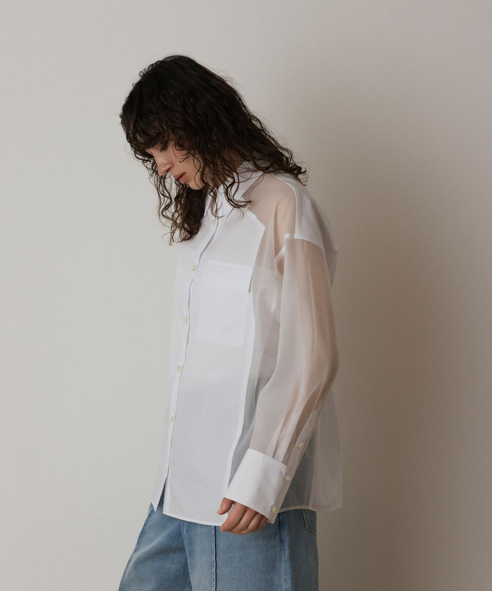 GRACE CONTINENTAL シアーコンビオーバーシャツ