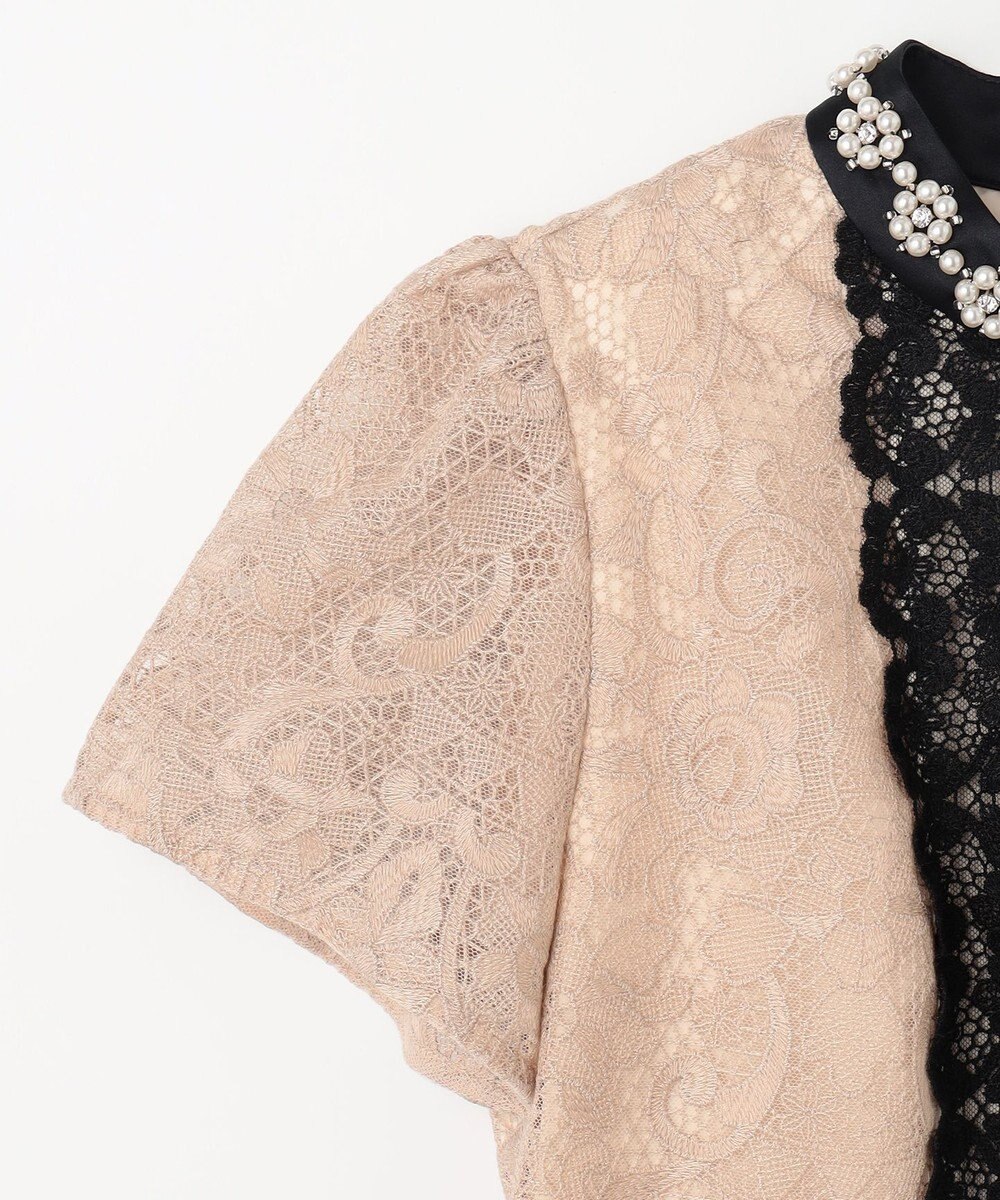 GRACE CONTINENTAL ビジュー衿レースドレス 