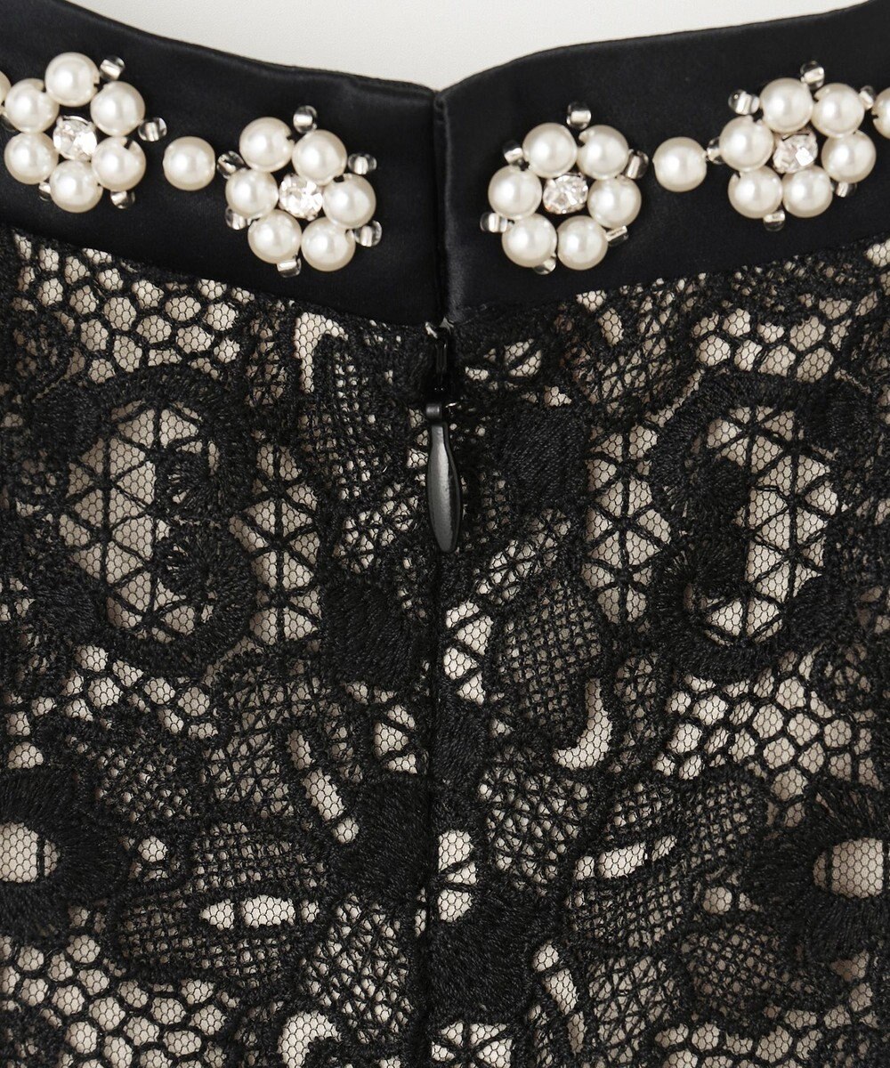 GRACE CONTINENTAL ビジュー衿レースドレス 