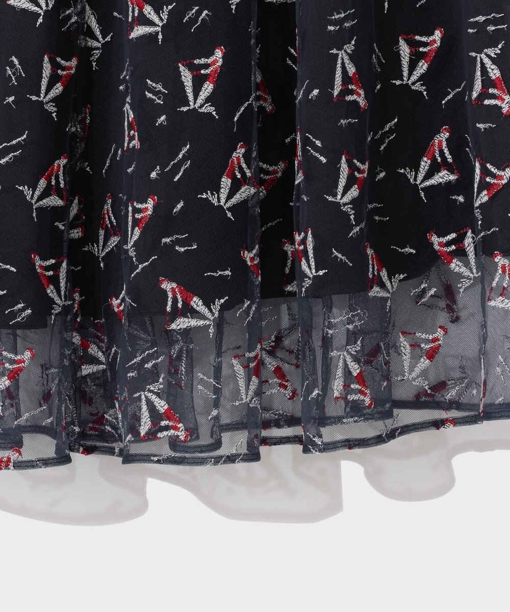 Diagram GRACE CONTINENTAL バーガンディ フレアスカート フラワー刺繍フレアスカート / GRACE CONTINENTAL | GRACE
