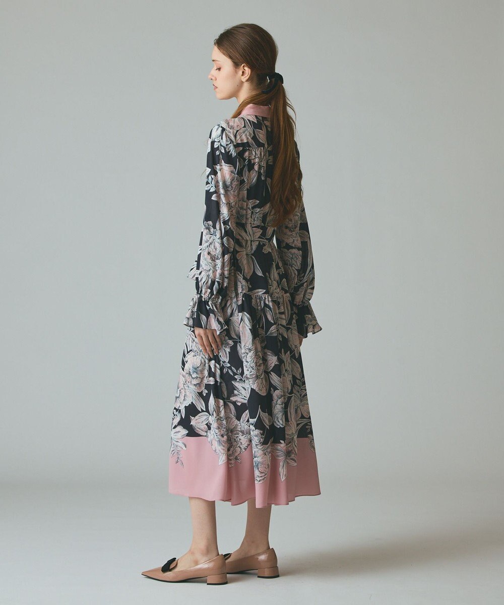 GRACE CONTINENTAL ボタニカルドレープワンピース 