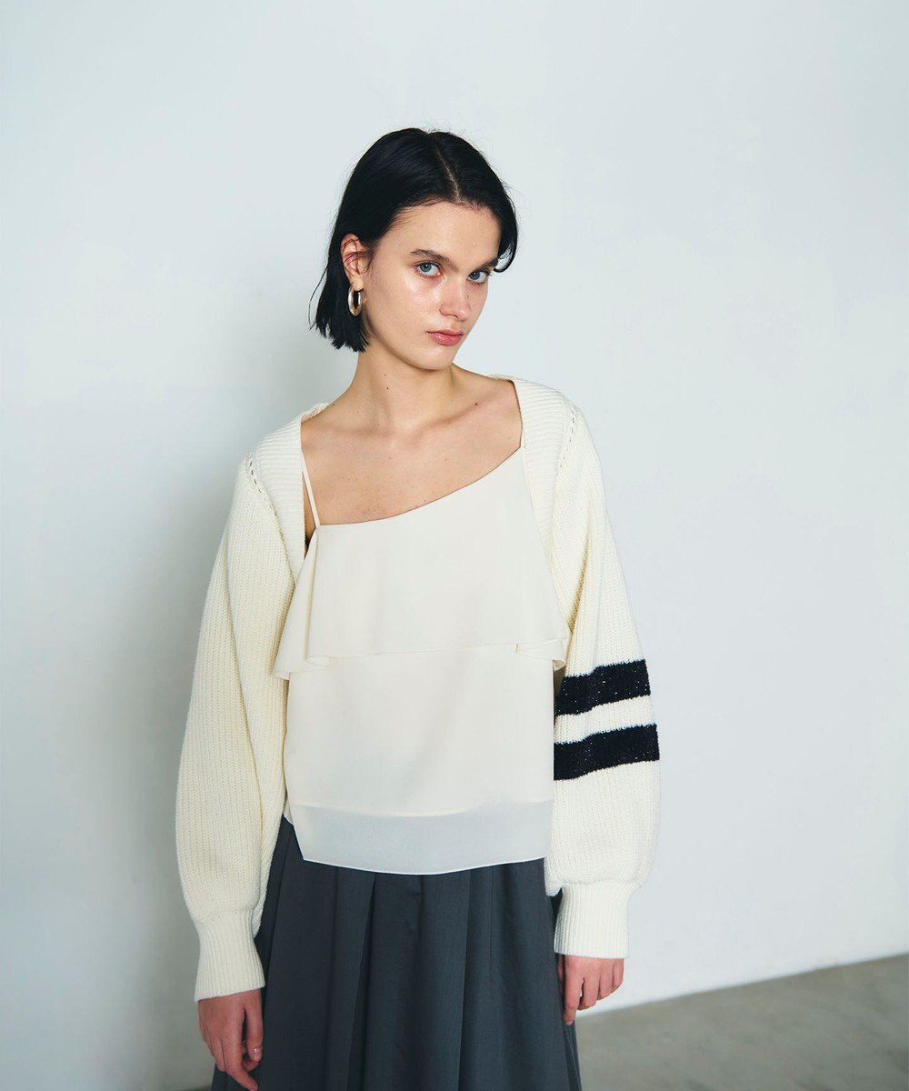 GRACE CONTINENTAL 畦ショートニットカーディガン 