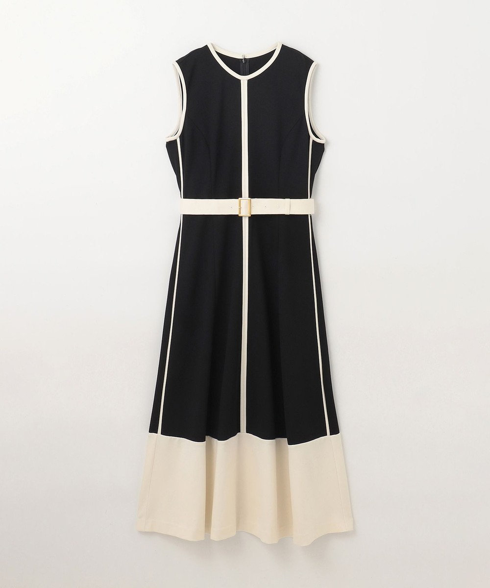 GRACE CONTINENTAL 配色ポンチフレアワンピース 