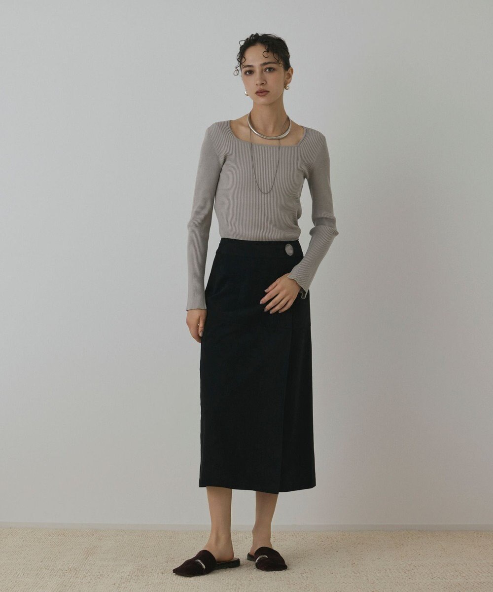 GRACE CONTINENTAL フェイクスウェードフレアスカート 